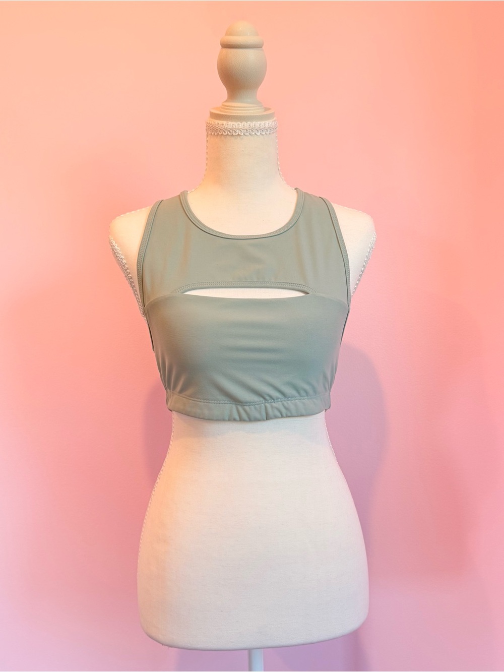 Medium Rawgear Sage Green Cutout Sports Bra Top